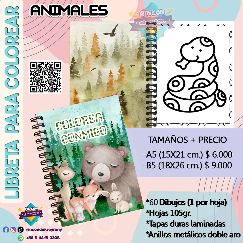 Libreta para Colorear de Animales