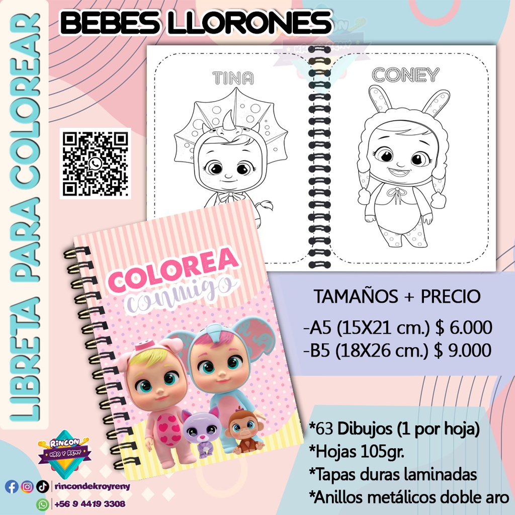 Libreta para Colorear Bebes Llorones