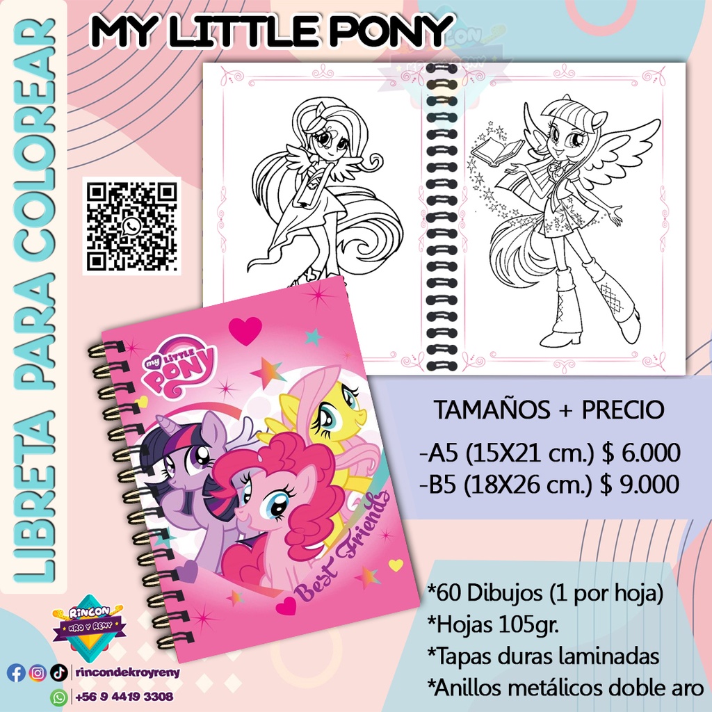 Libreta para Colorear My Little Pony