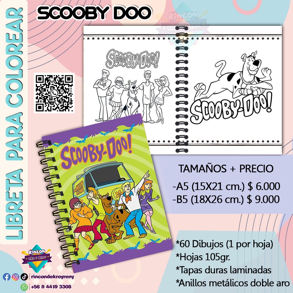 Libreta para Colorear Scooby Doo