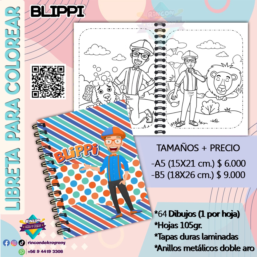 Libreta para Colorear Blippi