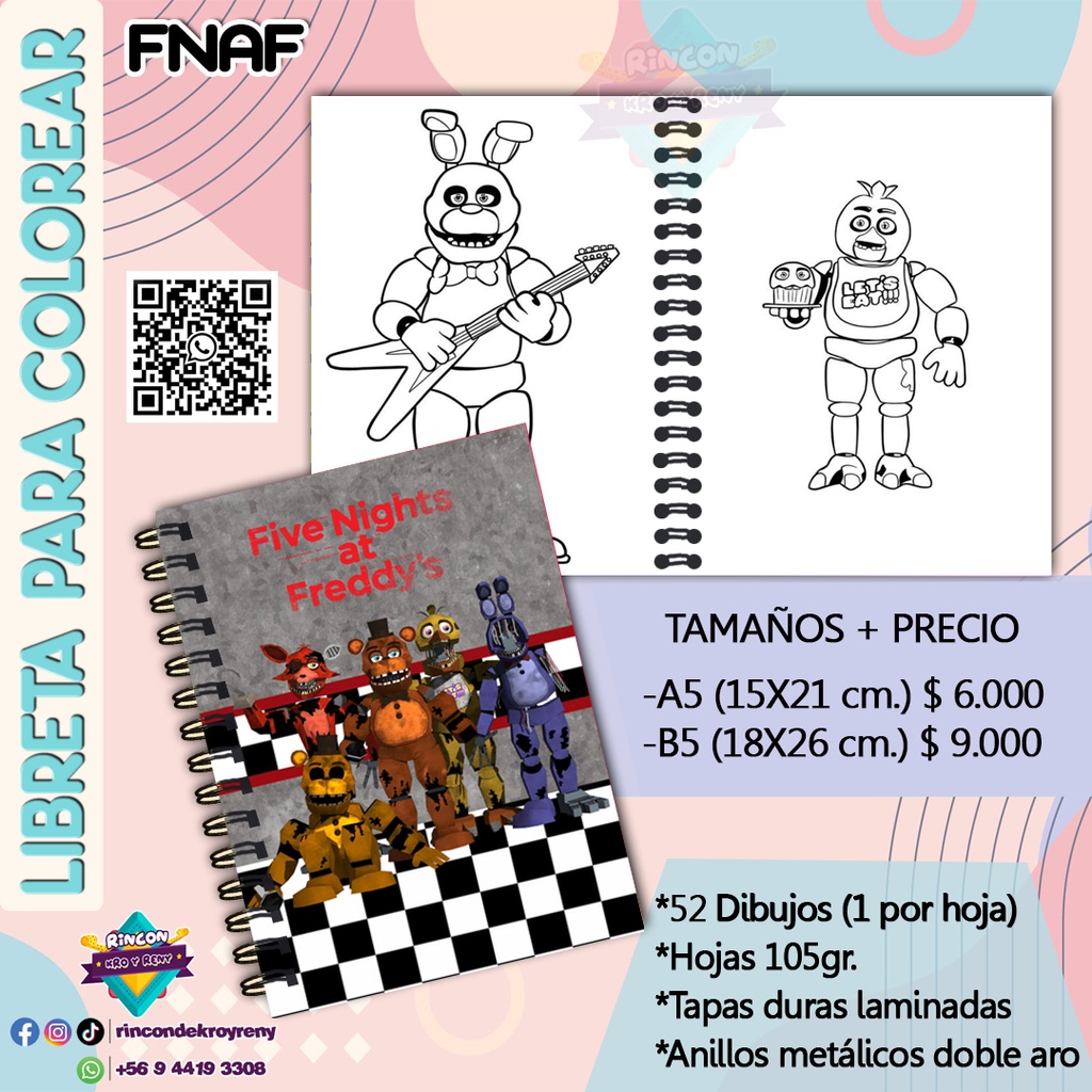 Libreta para Colorear Fnaf
