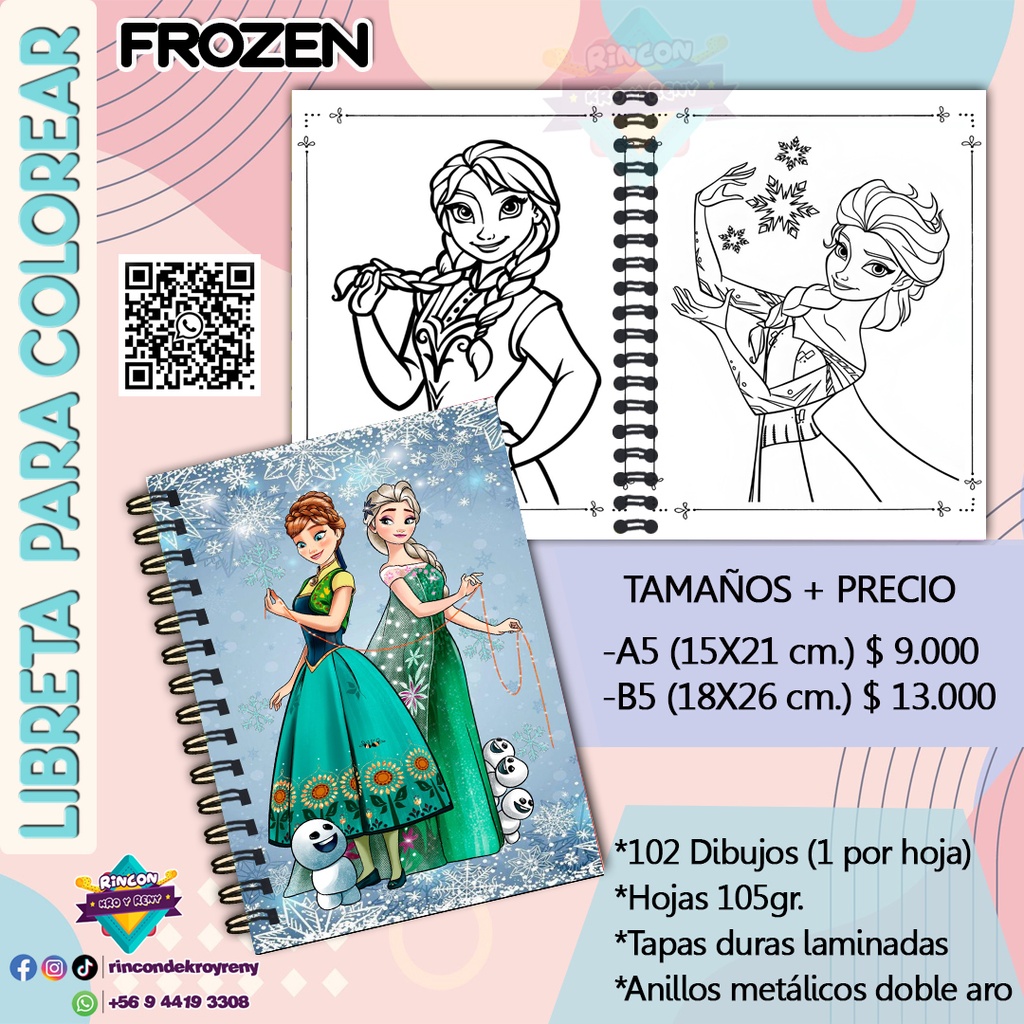 Libreta para Colorear Frozen