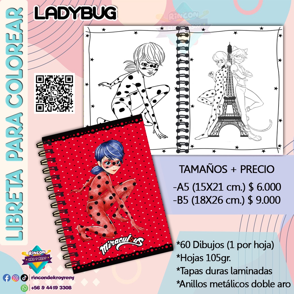 Libreta para Colorear LadyBug