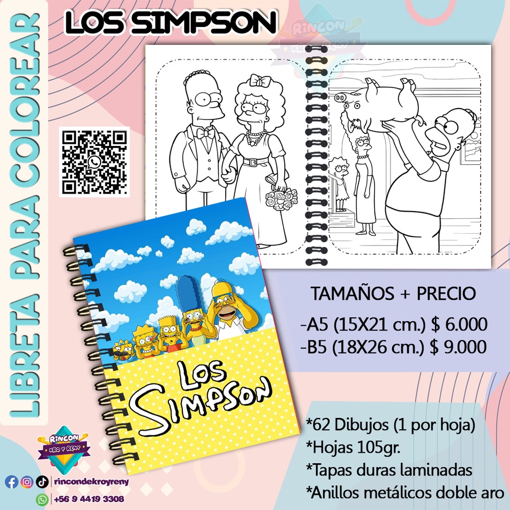 Libreta para Colorear Los Simpson