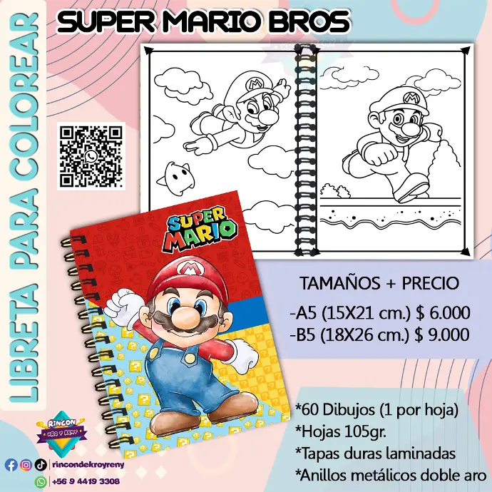Libreta para Colorear Super Mario Bros