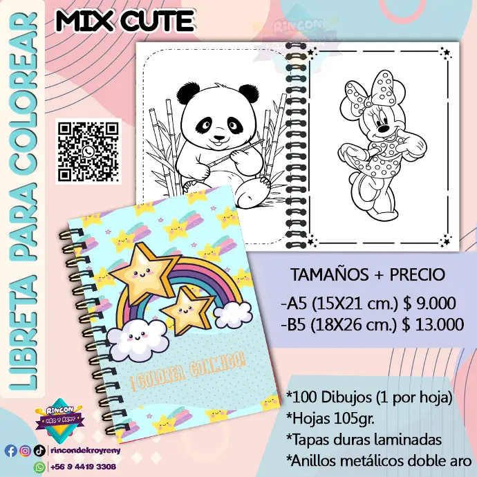 Libreta para Colorear Mix Cute