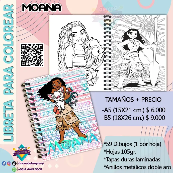 Libreta para Colorear Moana