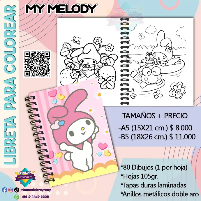 Libreta para Colorear My Melody