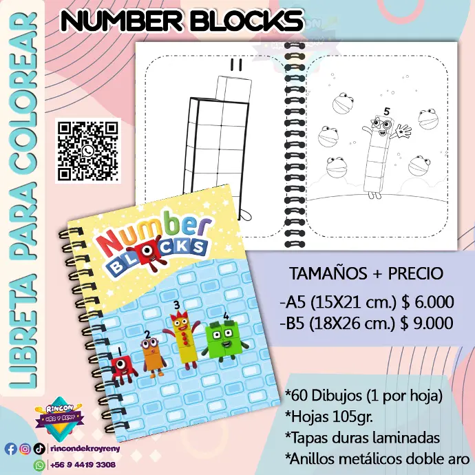 Libreta para Colorear Number Bloks