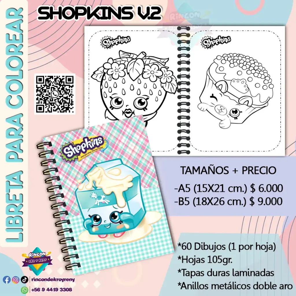 Libreta para Colorear Shopkins V.2