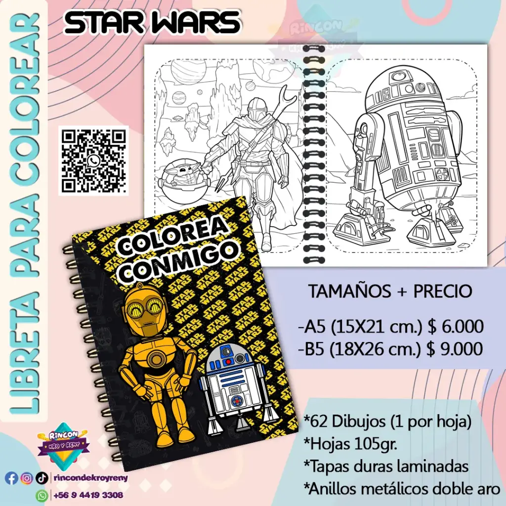Libreta para Colorear Star Wars