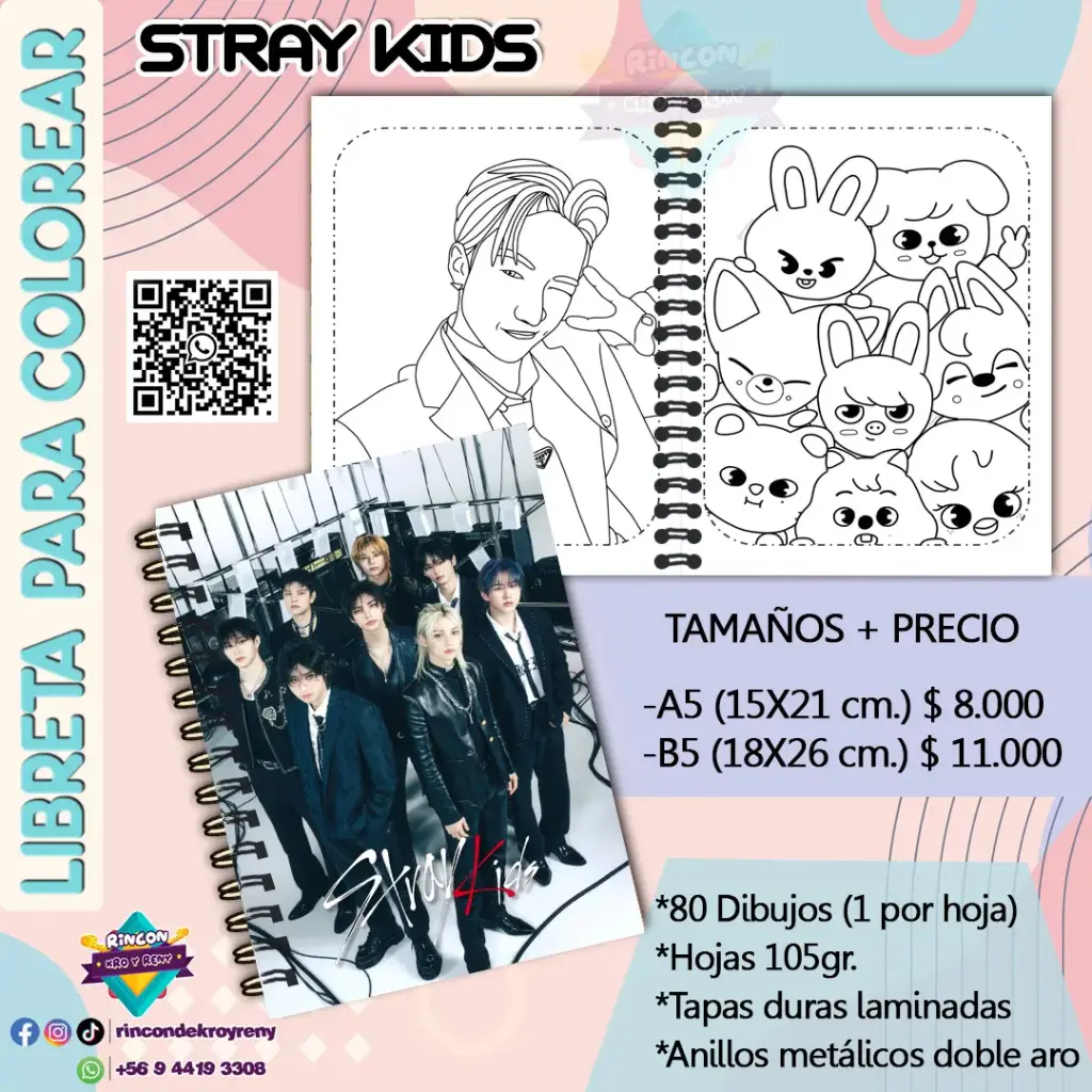 Libreta para Colorear Stray Kids