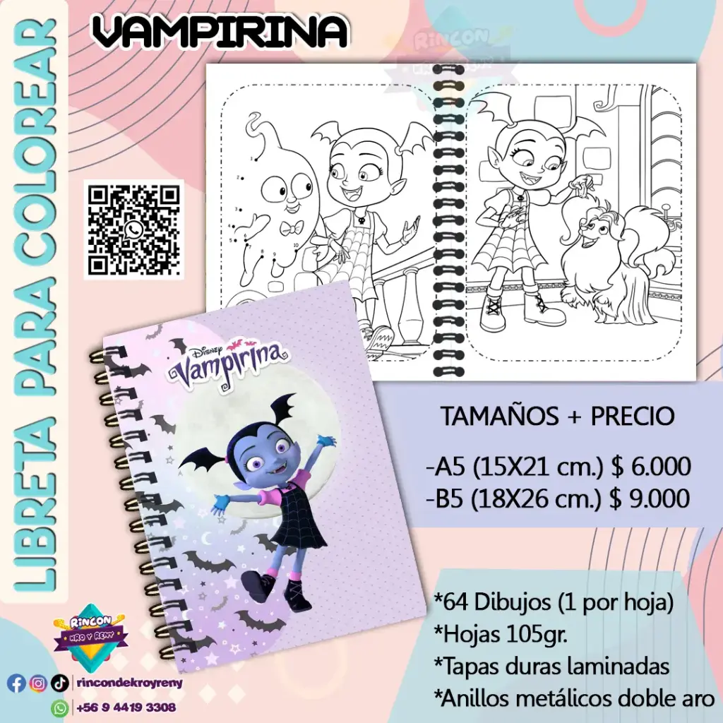 Libreta para Colorear Vampirina
