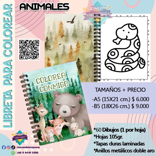 Libreta para Colorear de Animales