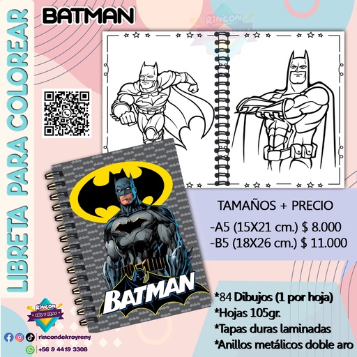 Libreta para Colorear Batman