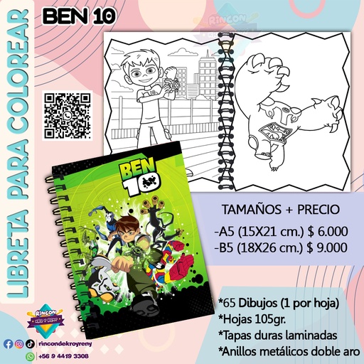 Libreta para Colorear Ben 10