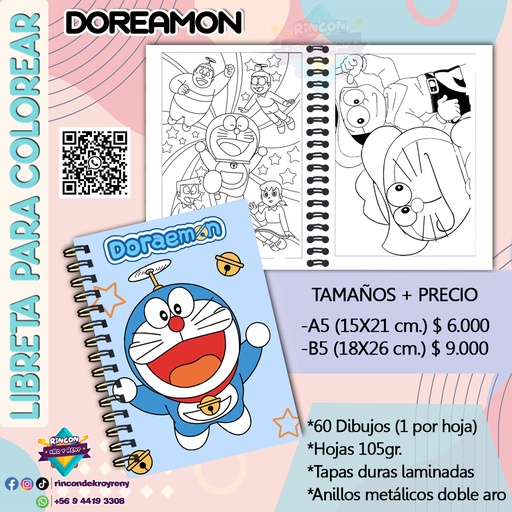Libreta para Colorear Doraemon
