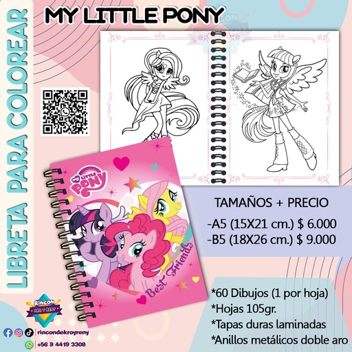 Libreta para Colorear My Little Pony