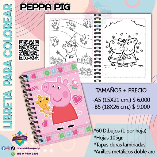 Libreta para Colorear Peppa Pig