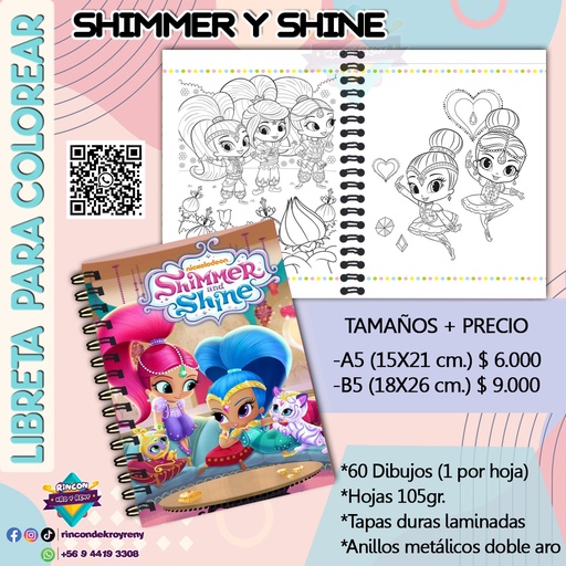 Libreta para Colorear Shimmer y Shine