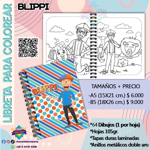 Libreta para Colorear Blippi