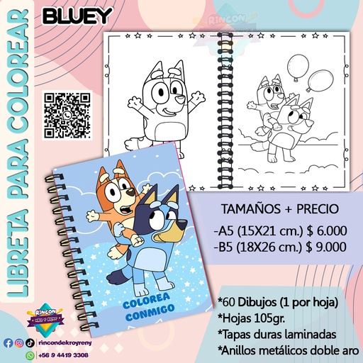Libreta para Colorear Bluey