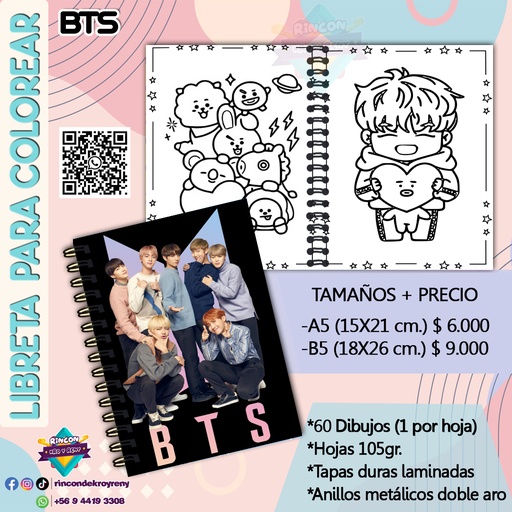 Libreta para Colorear BTS