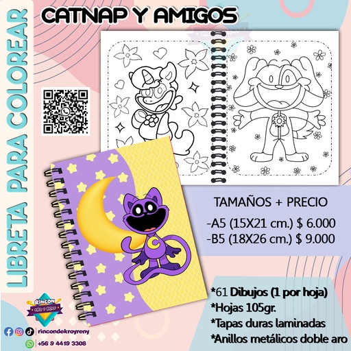 Libreta para Colorear Catnap y Amigos