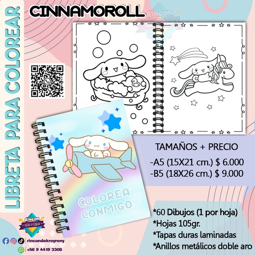 Libreta para Colorear Cinnamoroll