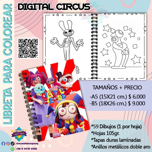 Libreta para Colorear Digital Circus