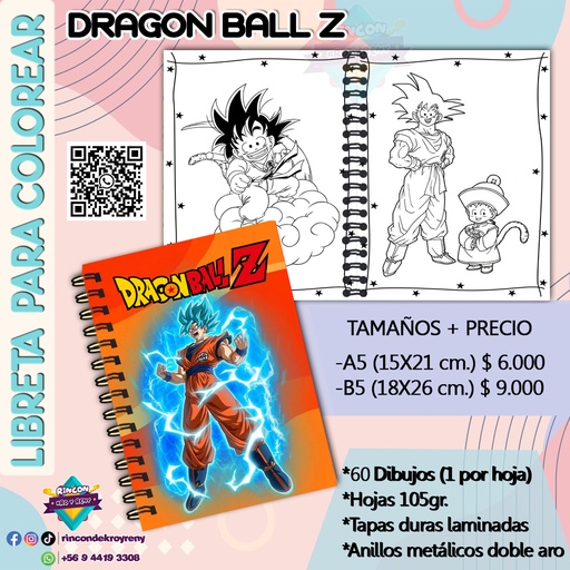 Libreta para Colorear Dragon Ball Z