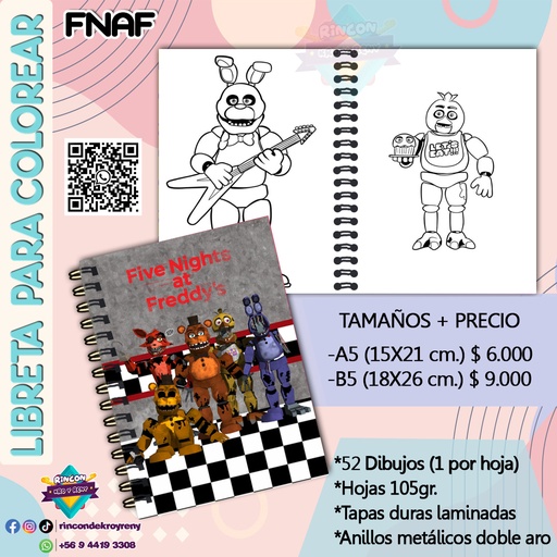 Libreta para Colorear Fnaf