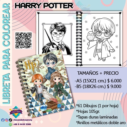 Libreta para Colorear Harry Potter