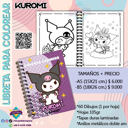 Libreta para Colorear Kuromi