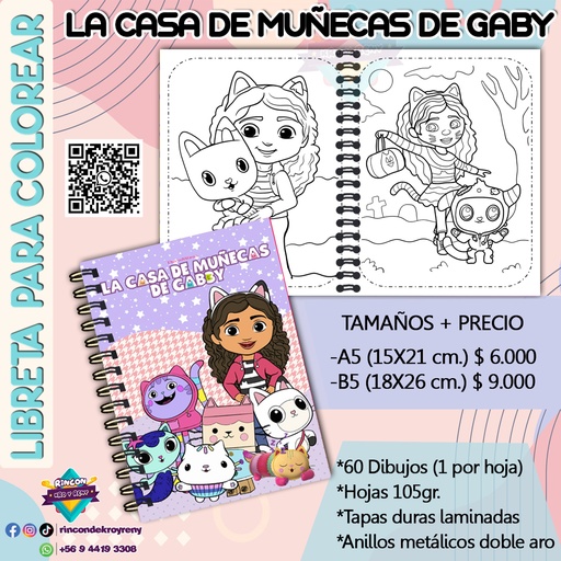 Libreta para Colorear la Casa de Muñecas de Gaby