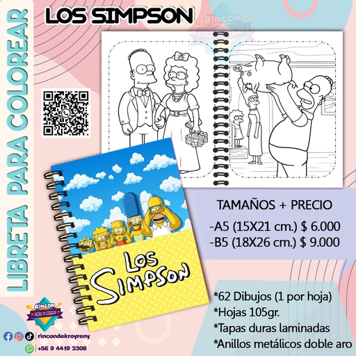 Libreta para Colorear Los Simpson