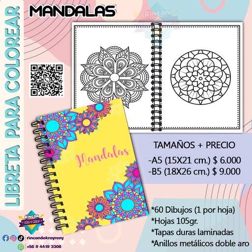 Libreta para Colorear Mandalas