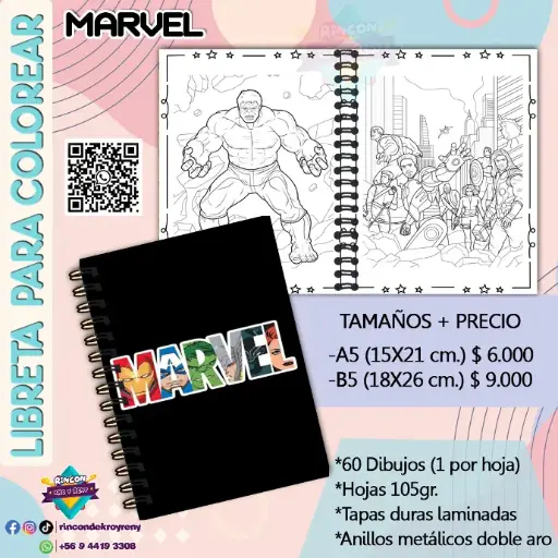 Libreta para Colorear Marvel