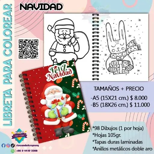 Libreta para Colorear Navidad
