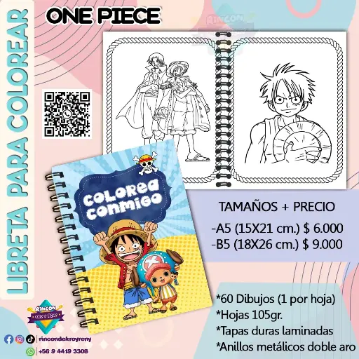 Libreta para Colorear One Piece