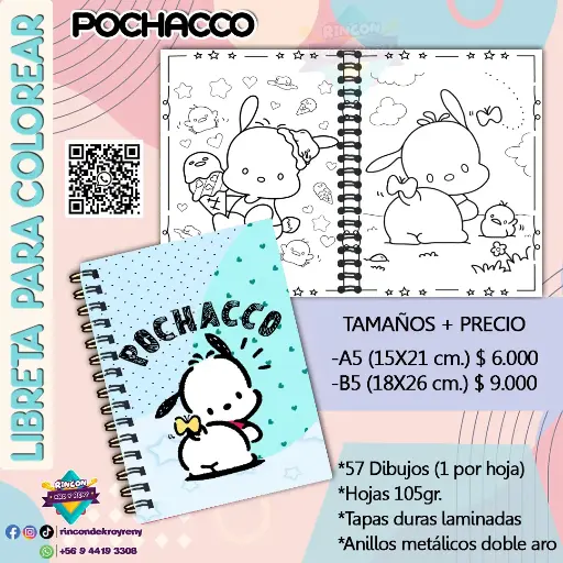 Libreta para Colorear Pochacco