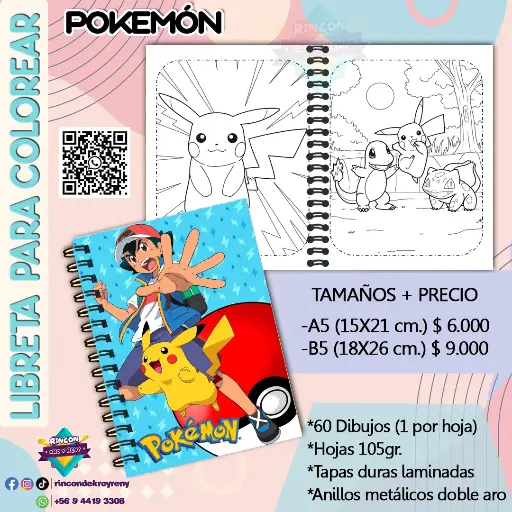 Libreta para Colorear Pokemón