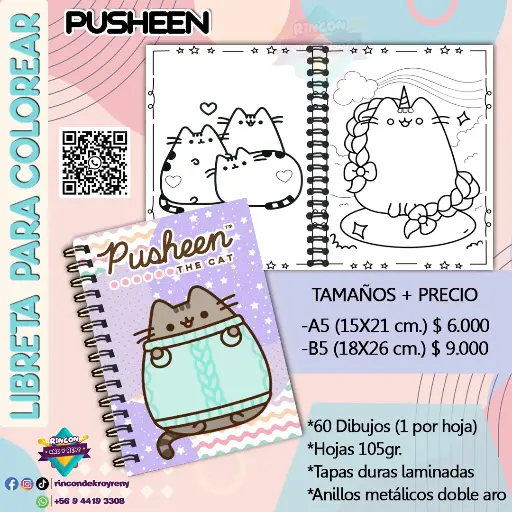 Libreta para Colorear Pusheen