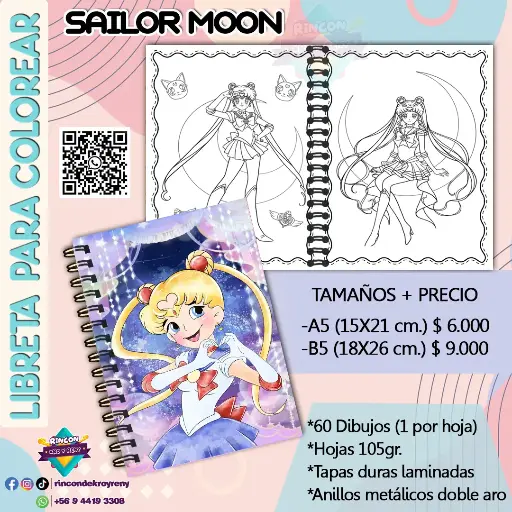 Libreta para Colorear Sailor Moon