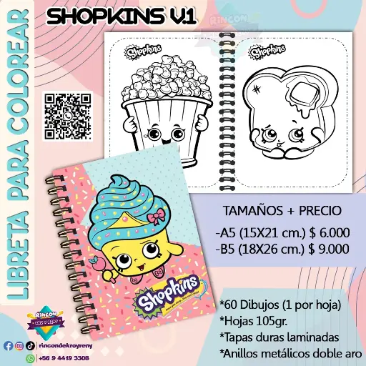 Libreta para Colorear Shopkins V.1