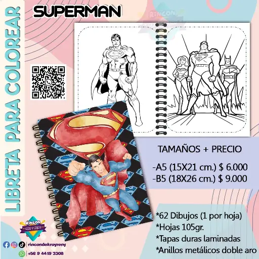 Libreta para Colorear Superman