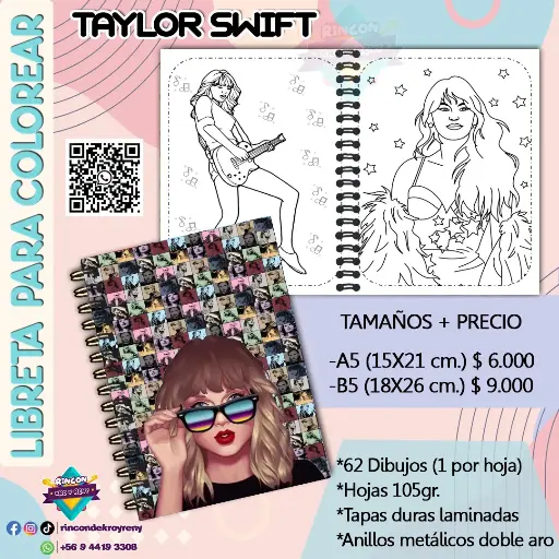 Libreta para Colorear Taylor Swift