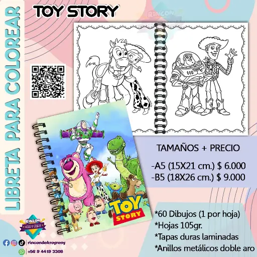 Libreta para Colorear Toy Story