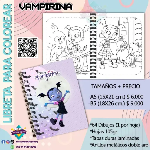 Libreta para Colorear Vampirina